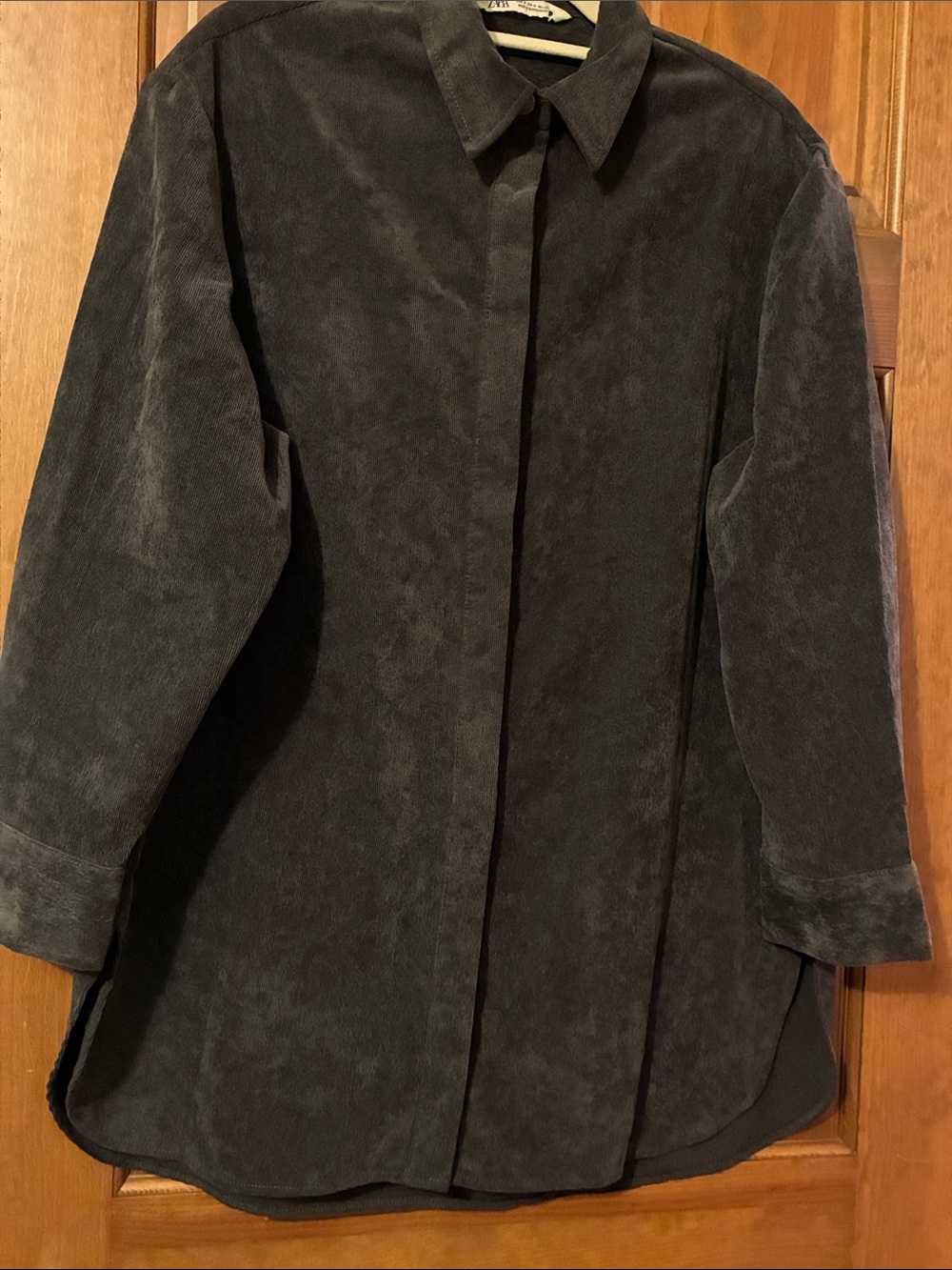 Zara Dark Gray Corduroy Oversized Shirt or Shirt Jacket